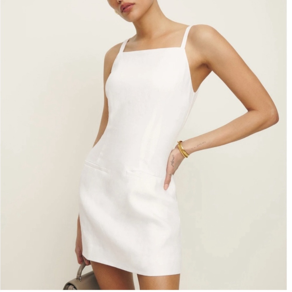 Reformation Phillipa Linen Dress - White